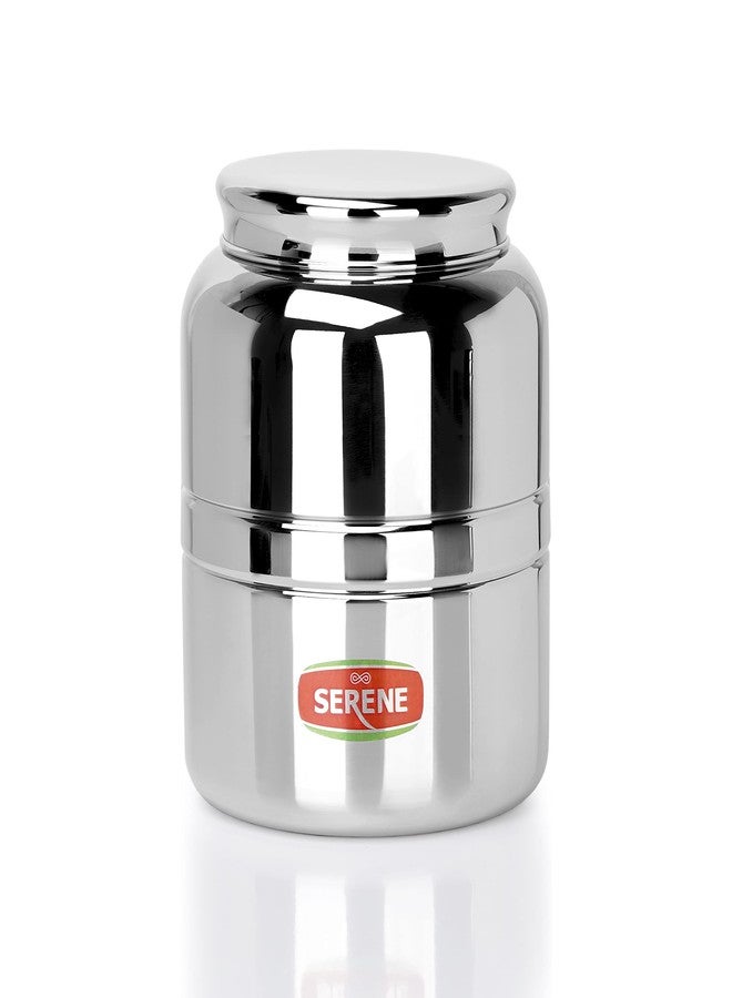 Serene Stainless Steel Multipurpose Storage Kitchen Canister | Canisters Set For Kitchen | Steel Jars For Kitchen Storage | Barni | Airtight Dabba Storage | One-Turn Lock System | 2600 ML | 2 PC - Image 3